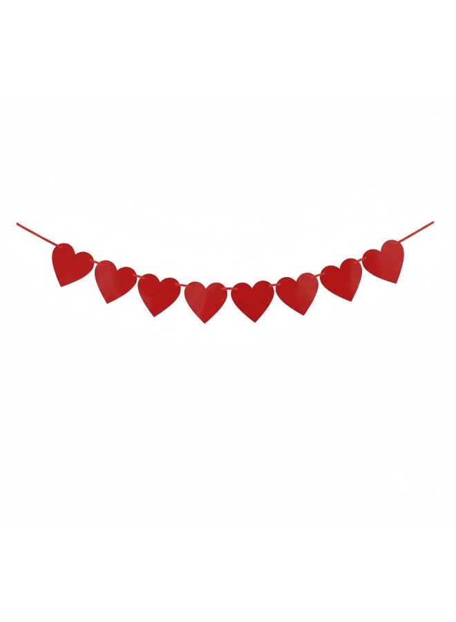 Toyland 1 Meter Red Heart Banner Decoration – Hanging Love Garland for Valentine’s Day & Party Décor - Image 1